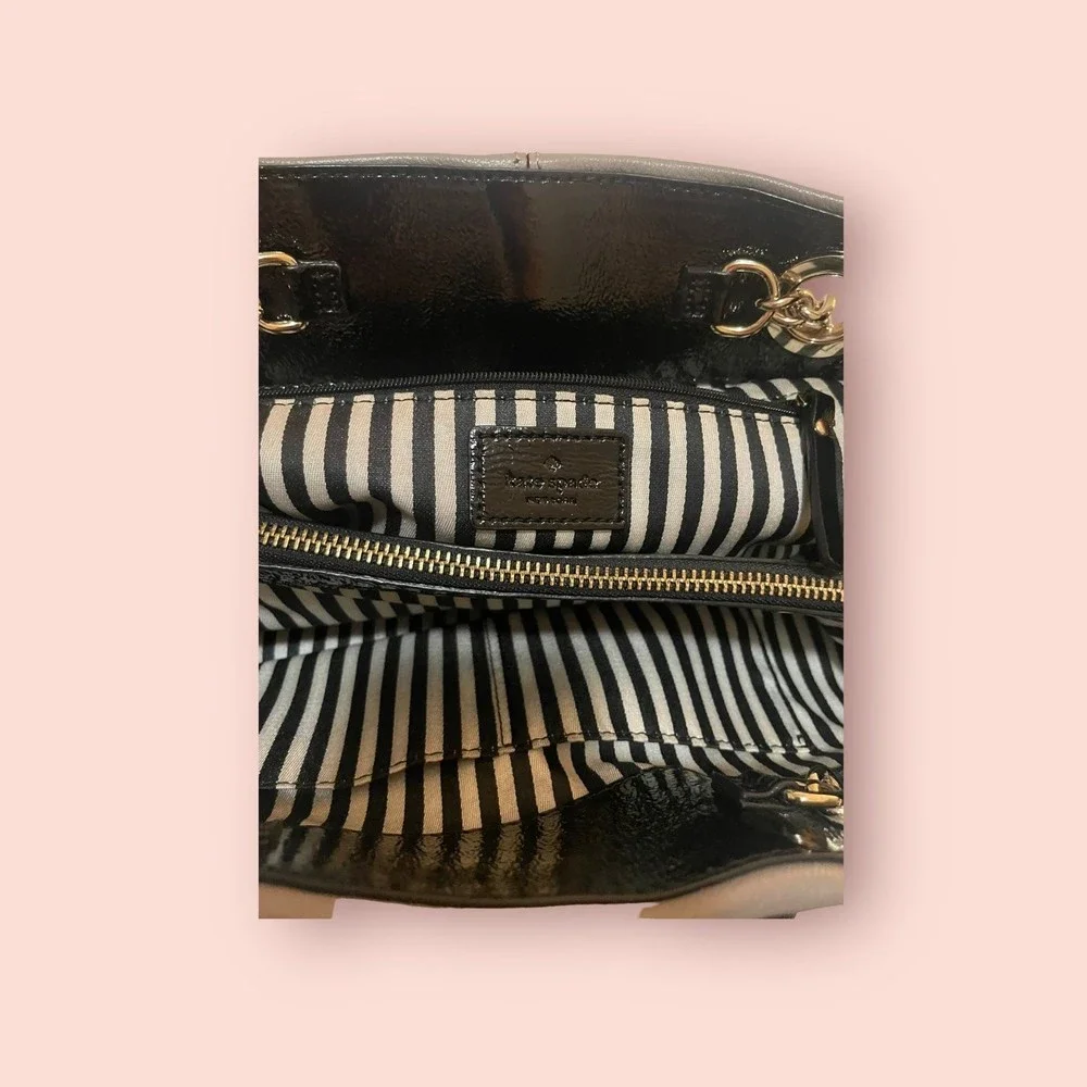 Kate Spade Bohochic  Elena Gray Black W/ Bowtie‎ Bag Vintage Purse